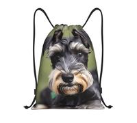 abcklkd adorable schnauzer Print Portable Waterproof Gym Sack Foldable Drawstring Backpack Sports Travel for Men Women