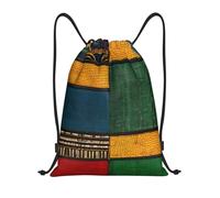 abcklkd African Style Patchwork Print Portable Waterproof Gym Sack Foldable Drawstring Backpack Sports Travel for Men Women