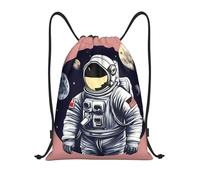 abcklkd Astronaut on The Moon 1 Print Portable Waterproof Gym Sack Foldable Drawstring Backpack Sports Travel for Men Women