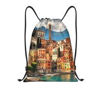 abcklkd Beautiful Italy Print Portable Waterproof Gym Sack Foldable Drawstring Backpack Sports Travel for Men Women