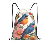 abcklkd Birds Flowers Butterfly Print Portable Waterproof Gym Sack Foldable Drawstring Backpack Sports Travel for Men Women