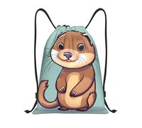 abcklkd Cartoon Cute Otters Print Portable Waterproof Gym Sack Foldable Drawstring Backpack Sports Travel for Men Women