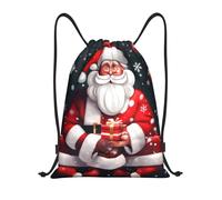 abcklkd Christmas Santa Clauss Print Portable Waterproof Gym Sack Foldable Drawstring Backpack Sports Travel for Men Women