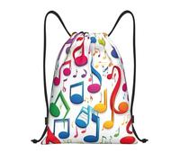 abcklkd Colorful Music Notes 1 Print Portable Waterproof Gym Sack Foldable Drawstring Backpack Sports Travel for Men Women