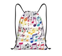 abcklkd Colorful Music Notes Print Portable Waterproof Gym Sack Foldable Drawstring Backpack Sports Travel for Men Women