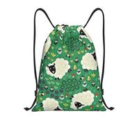 abcklkd Cute Cartoon Sheep Print Portable Waterproof Gym Sack Foldable Drawstring Backpack Sports Travel for Men Women