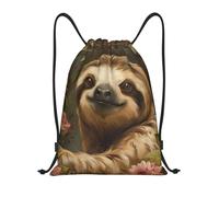 abcklkd Cute Sloth Print Portable Waterproof Gym Sack Foldable Drawstring Backpack Sports Travel for Men Women