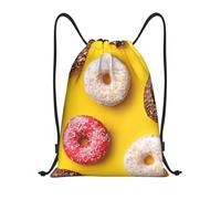 abcklkd Doughnut Print Portable Waterproof Gym Sack Foldable Drawstring Backpack Sports Travel for Men Women