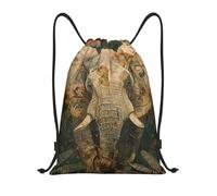 abcklkd Elephant Print Portable Waterproof Gym Sack Foldable Drawstring Backpack Sports Travel for Men Women