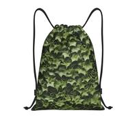 abcklkd Floral Swirls Ivy Print Portable Waterproof Gym Sack Foldable Drawstring Backpack Sports Travel for Men Women
