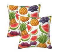 abcklkd Fresh Juicy Fruits Pineapple Berries Grape Orange Print Versatile Personalized Pillow Cover,Usable all year round Cushion Cover,Set of 2