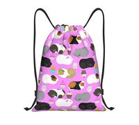 abcklkd Guinea Pigs and Cupcakes Print Portable Waterproof Gym Sack Foldable Drawstring Backpack Sports Travel for Men Women