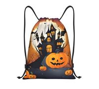 abcklkd Happy-halloween-vector 1 Print Portable Waterproof Gym Sack Foldable Drawstring Backpack Sports Travel for Men Women