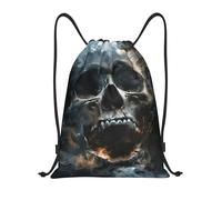 abcklkd horror ghost skull Print Portable Waterproof Gym Sack Foldable Drawstring Backpack Sports Travel for Men Women