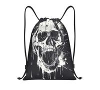 abcklkd horror ghost skull Print Portable Waterproof Gym Sack Foldable Drawstring Backpack Sports Travel for Men Women