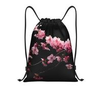 abcklkd Japanese Cherry Flowers Print Portable Waterproof Gym Sack Foldable Drawstring Backpack Sports Travel for Men Women