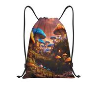 abcklkd Magic Mushroom Print Portable Waterproof Gym Sack Foldable Drawstring Backpack Sports Travel for Men Women
