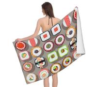 abcklkd Many Sushi Food Print Ultra-Soft Microfiber Bath Towel Quick Dry Highly Absorbent for Home Hotel Travel