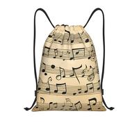 abcklkd Musical Notes Print Portable Waterproof Gym Sack Foldable Drawstring Backpack Sports Travel for Men Women