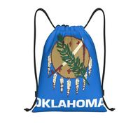 abcklkd Oklahoma State Flag Print Portable Waterproof Gym Sack Foldable Drawstring Backpack Sports Travel for Men Women