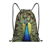 abcklkd peacock feather Print Portable Waterproof Gym Sack Foldable Drawstring Backpack Sports Travel for Men Women
