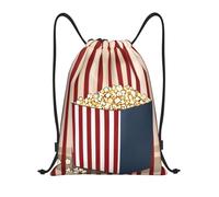 abcklkd Popcorn Print Print Portable Waterproof Gym Sack Foldable Drawstring Backpack Sports Travel for Men Women
