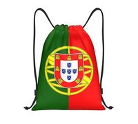 abcklkd Portuguese flag Print Portable Waterproof Gym Sack Foldable Drawstring Backpack Sports Travel for Men Women