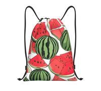 abcklkd Red Watermelon Print Portable Waterproof Gym Sack Foldable Drawstring Backpack Sports Travel for Men Women