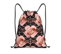 abcklkd Rose Gold Pattern Backgrounds Print Portable Waterproof Gym Sack Foldable Drawstring Backpack Sports Travel for Men Women