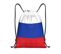 abcklkd Russian Flag Print Portable Waterproof Gym Sack Foldable Drawstring Backpack Sports Travel for Men Women