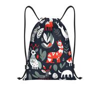 abcklkd Scandinavian Animals Print Portable Waterproof Gym Sack Foldable Drawstring Backpack Sports Travel for Men Women