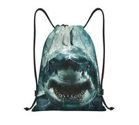 abcklkd Shark cum Print Portable Waterproof Gym Sack Foldable Drawstring Backpack Sports Travel for Men Women