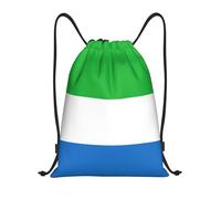 abcklkd Sierra Leone flag Print Portable Waterproof Gym Sack Foldable Drawstring Backpack Sports Travel for Men Women