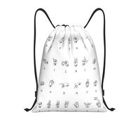 abcklkd Sign Language Alphabet Print Portable Waterproof Gym Sack Foldable Drawstring Backpack Sports Travel for Men Women