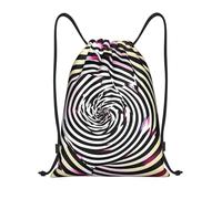 abcklkd spiral optical illusion gif Print Portable Waterproof Gym Sack Foldable Drawstring Backpack Sports Travel for Men Women