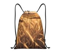 abcklkd Wheat Field Print Portable Waterproof Gym Sack Foldable Drawstring Backpack Sports Travel for Men Women