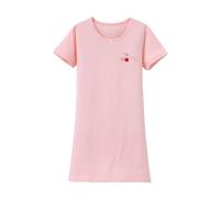 ABClothing Girls Cherry Print Sleep Dress 95 Cotton Nightgown Soft Breathable Pajama Dress for Kids 3-14 Years Pink White Deep Pink