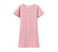 ABClothing Girls Cherry Print Sleep Dress 95 Cotton Nightgown Soft Breathable Pajama Dress for Kids 3-14 Years Pink White Deep Pink