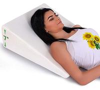 Abco Tech Bed Pillow Wedge for Sleeping - Memory Foam Top - Reduce Neck & Back Pain, Snoring, Acid Reflux, Respiratory Problems - Ideal for Sleeping, Reading, Rest, Elevation - Washable Cover - 7in