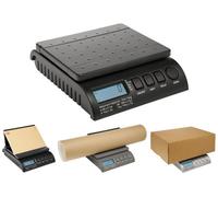 ABCON POSTSHIP Digital 20kg 44lb - FROM 1g INCREMENTS - 22x18cm Platform Letter Postal Postage Parcel Shipping Weighing Scales with Auto Hold & Auto Off : 0-1kg/1g 1-5kg/2g 5-20kg/5g Black