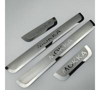 ABCPAK 4 pcs Stainless Steel Door Sill Protector Strips,For Opel Mokka Vauxhall Mokka X 2012-2020 Non Slip Anti Scratch Scuff Styling Welcome Pedal Decoration Accessories