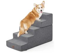 ABCPET Dog Stairs for High Bed, Extra Wide Dog Steps for Bed Couch Sofa, 35D Foam Pet Steps for Small Dogs and Cats, Pet Stairs with Non-Slip Bottom Grey, 5 Steps