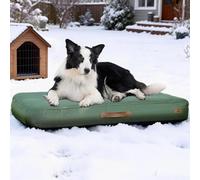 ABCPET Outdoor Inflatable Dog Bed for Medium Dogs, Outdoor Travel Dogs Met with Removeable Cover, Inflated Dog Bed Waterproof Summer Pet Mat with Anti-Slip Bottom, Army Green, 41x28 inch