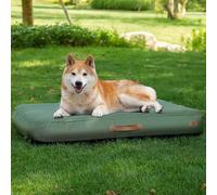 ABCPET Outdoor Inflatable Dog Bed for Small Dogs, Outdoor Travel Dogs Met with Removeable Cover, Inflated Dog Bed Waterproof Summer Pet Mat with Anti-Slip Bottom, Army Green, 36x27 inch