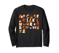 ABCs Learning Kindergarten Teacher Funny Halloween Alphabet Long Sleeve T-Shirt
