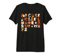 ABCs Learning Kindergarten Teacher Funny Halloween Alphabet Premium T-Shirt