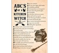 Abc'S Of A Kitchen Witch Witch Witchery Witches Witches Magic Knowledge Magic Lover Gift Witch Retro Metal Tin Sign 8X12 Inches