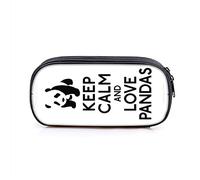 Abcsea 1 Piece Panda Portable Pencil Case, Large Capacity Pencil Case, Pen Case Large, Bag Pouch with Zip for School Students and Office (White)