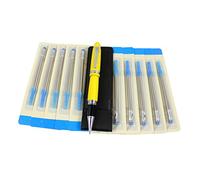 Abcsea 1PCS Heavy Big Rollerball Pen 159 and 10PCS Blue Ink Rollerball Pen Refill, Spiral Ballpoint Pen Refills with Cover, Medium Point - Yellow Pen and Blue Spiral Refills (0.7MM)