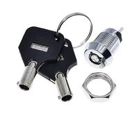 Abcsweet 12mm Stainless Steel For Key Lock 102 For Key Switch Electronic Lock Double Side Pull Out Type With 2 Keys & Nut Vending Machine Lock Out Kit